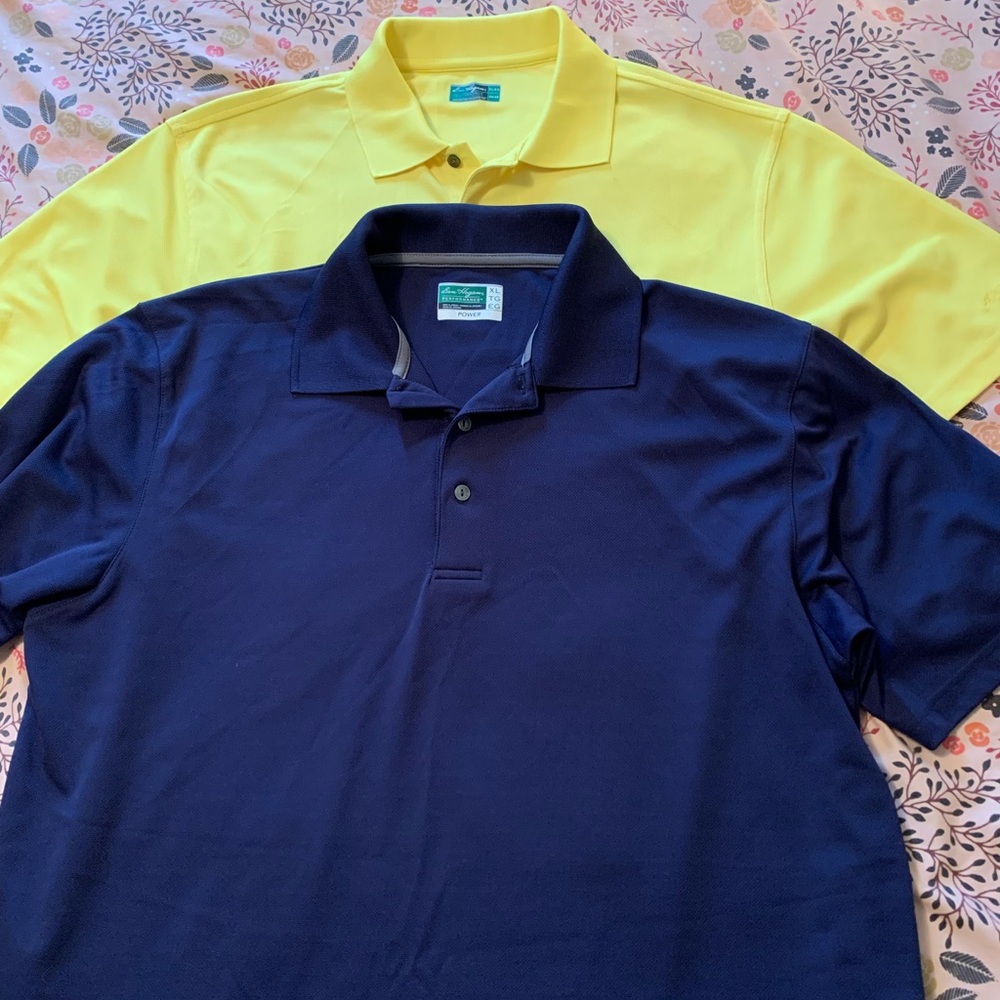 Ben Hogan Blue and Yellow Polo Golf Shirts Casual Style